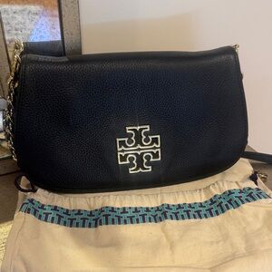 Tory Burch Navy Crossbody Bag with Gold Accents